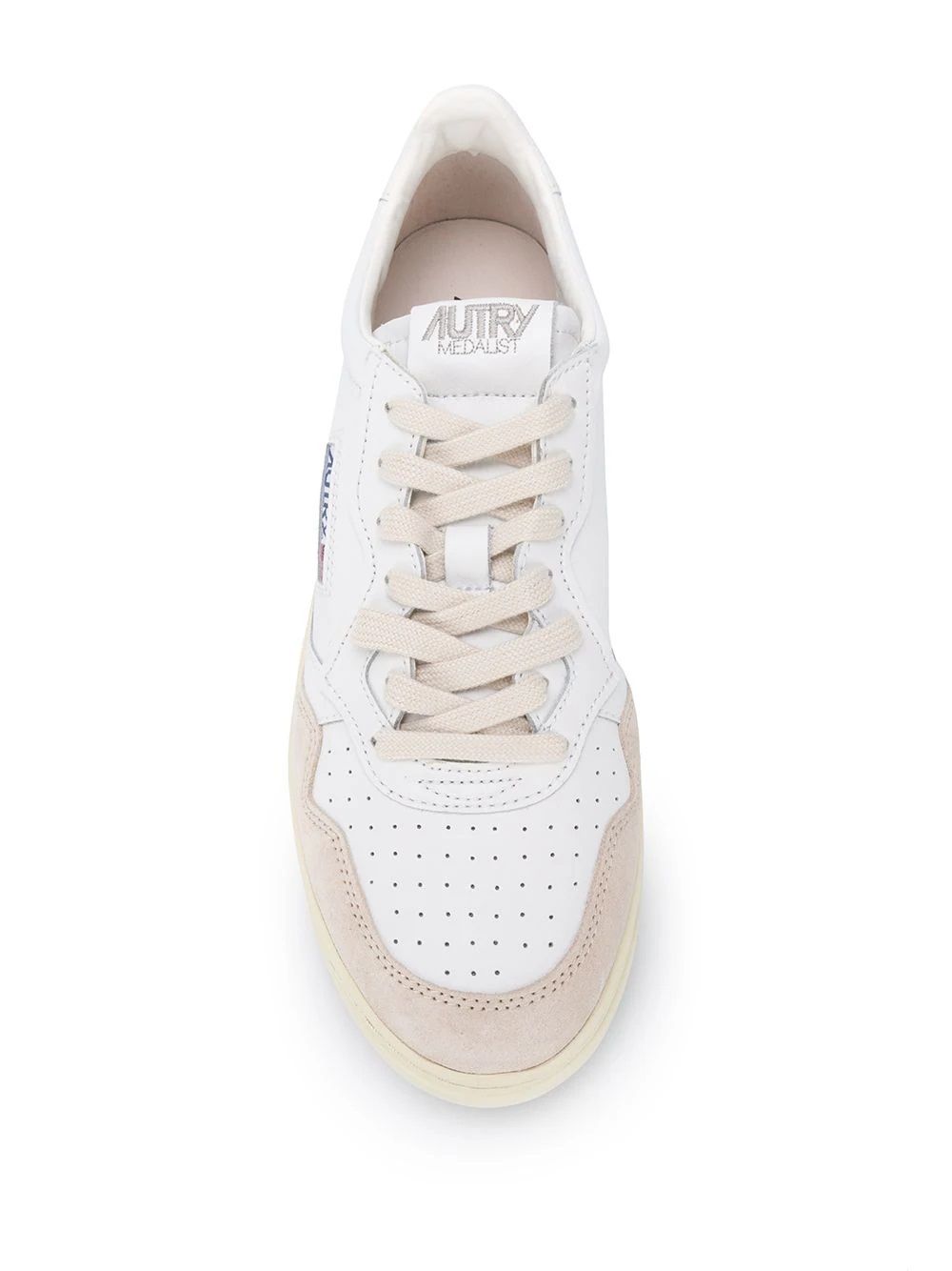 Men's Autry Leather Sneakers  Men's leather sneakers by Autry. Logo patches, lace-up fastening & flat rubber sole. White.