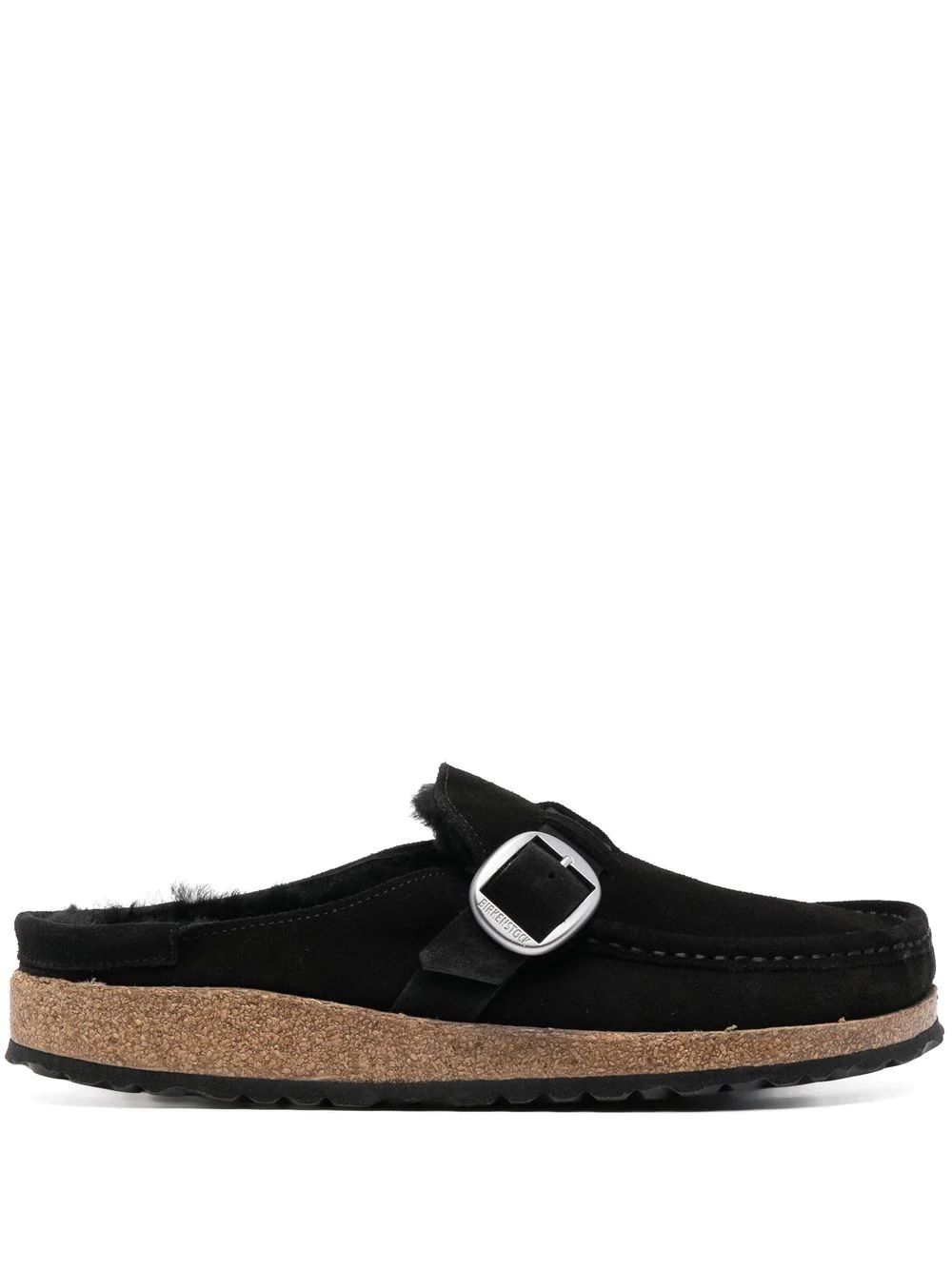 Women's Birkenstock Buckley Shearling Slides Stay warm and comfy with Birkenstock Buckley Shearling Slides for Women.