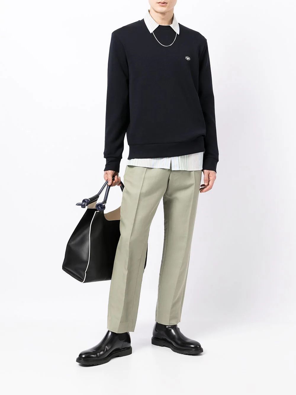 Men's Emporio Armani Sweatshirt  Stay warm in style with a men's Emporio Armani sweatshirt.