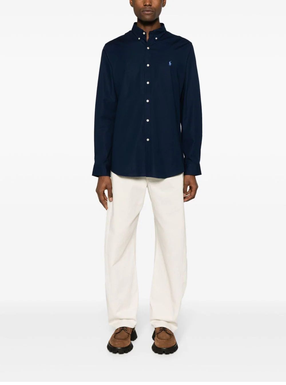 Men's Ralph Lauren Long Sleeve Shirt Look sharp in this men's long sleeve sport shirt from Ralph Lauren.