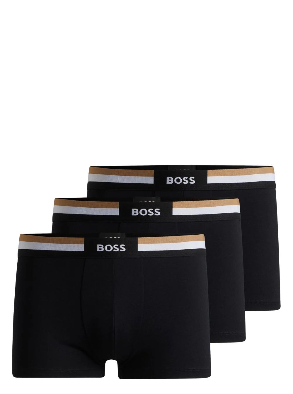 HUGO BOSS Men's Underwear Upgrade your underwear game with this high-quality men's trunk from HUGO BOSS. Perfect for the SS24 season, it's made with a comfortable blend of cotton, polyester, and elastane. Elevate your style with HUGO BOSS.