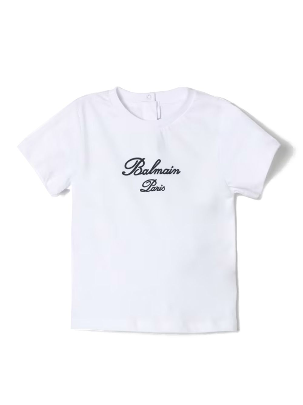 BALMAIN KIDS T-Shirt Upgrade your girl's wardrobe with this chic SS24 T-Shirt by BALMAIN KIDS. Made with 100% cotton for ultimate comfort and style. Perfect for any fashion-forward girl.
