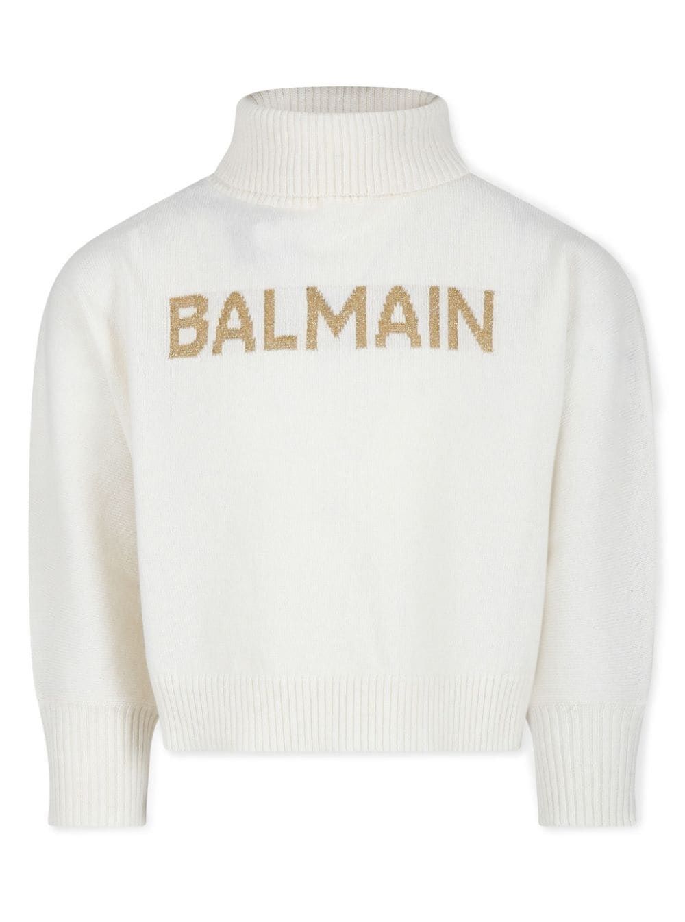 BALMAIN KIDS knitwear Stay stylish this season with our knit top from BALMAIN KIDS. Made with a luxurious blend of wool, metallic, cashmere, and polyamide, this FW24 collection piece is perfect for any fashion-forward girl.