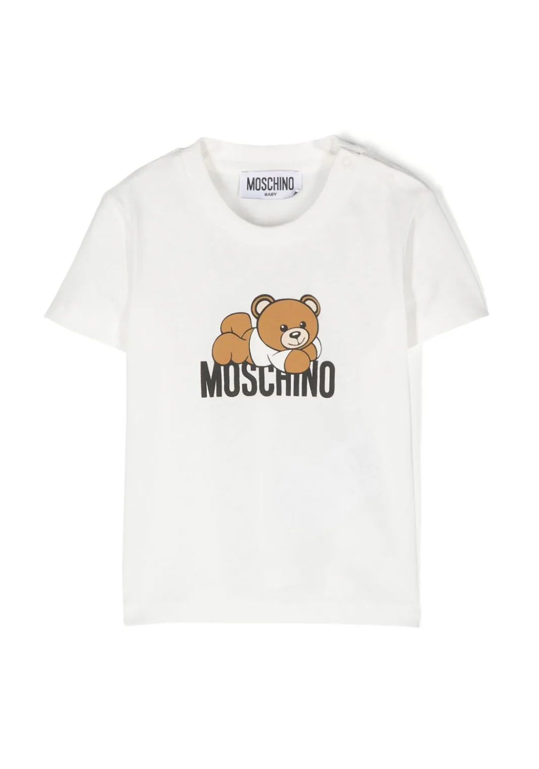 Maglietta MOSCHINO KIDS FW24 - 100% cotone. Elegante maglietta MOSCHINO KIDS - Collezione FW24