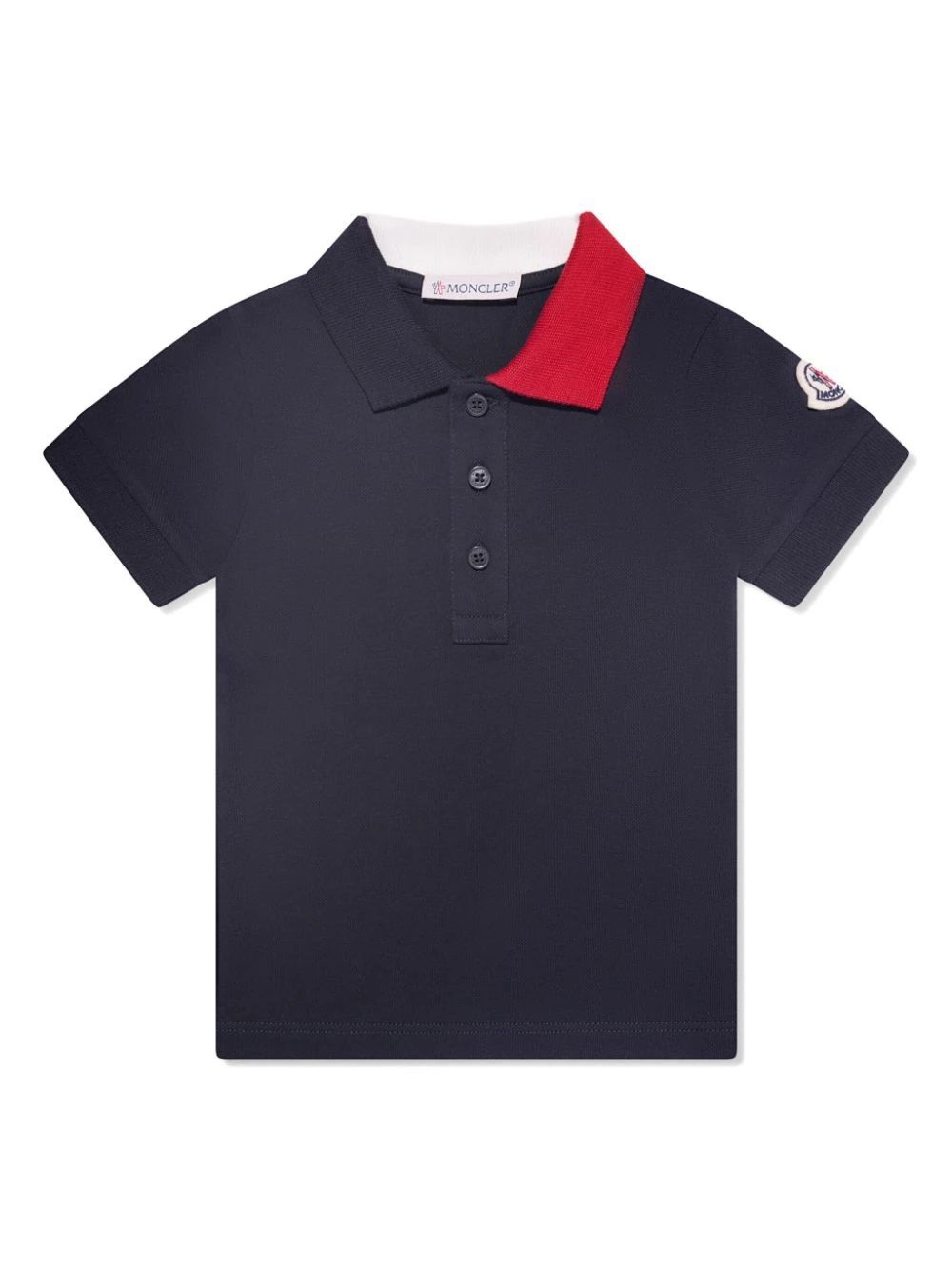 Moncler Kids Polo shirt Stylish and comfortable polo for kids from MONCLER KIDS FW24 collection. Made with 97% cotton and 3% elastane for a perfect fit.