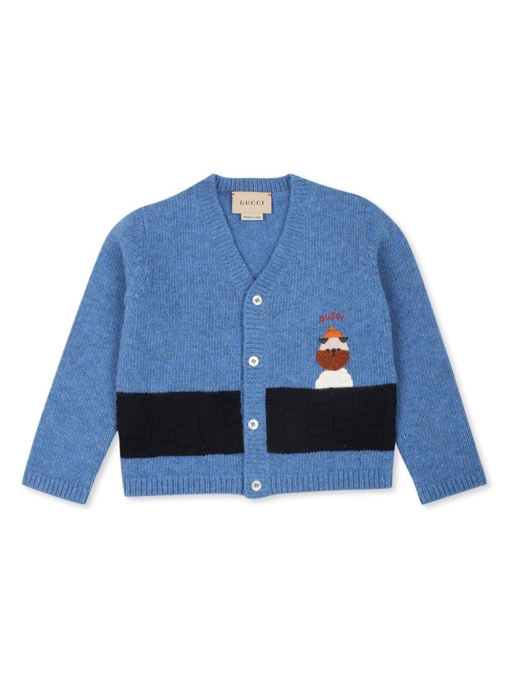 GUCCI KIDS CARDIGAN KNITWEAR Stay cozy and stylish with GUCCI KIDS B LS CARDIGAN - FW24 KNITWEAR. Made with 100% WO, this knitwear is perfect for the colder seasons. Shop now from the renowned brand GUCCI KIDS.