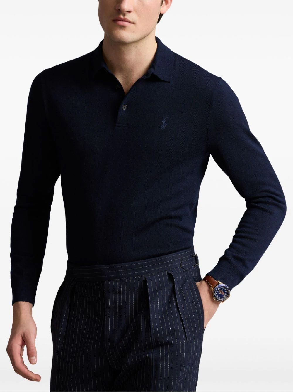 RALPH LAUREN Pullover for man Stay warm and stylish with this 100% wool pullover from RALPH LAUREN's FW24 collection. Perfect for men's knitwear.