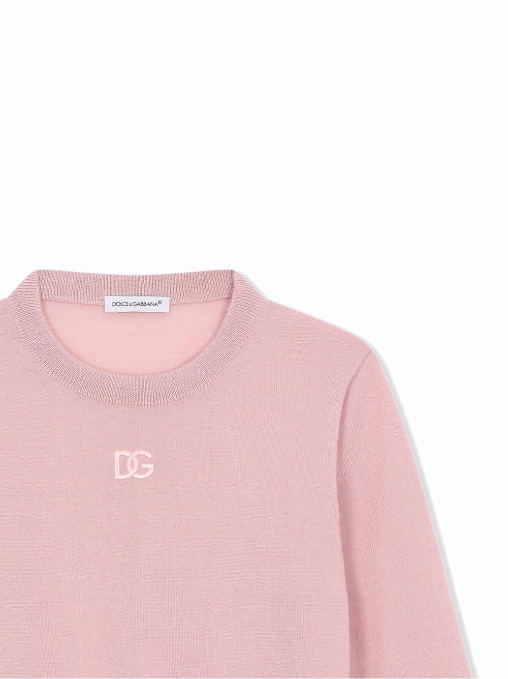 DOLCE & GABBANA kids maglione Stilosa e confortevole maglieria per ragazze del rinomato marchio DOLCE & GABBANA KIDS. Perfetta per la stagione CARRY OVER. Composizione al 100% in lana merino.