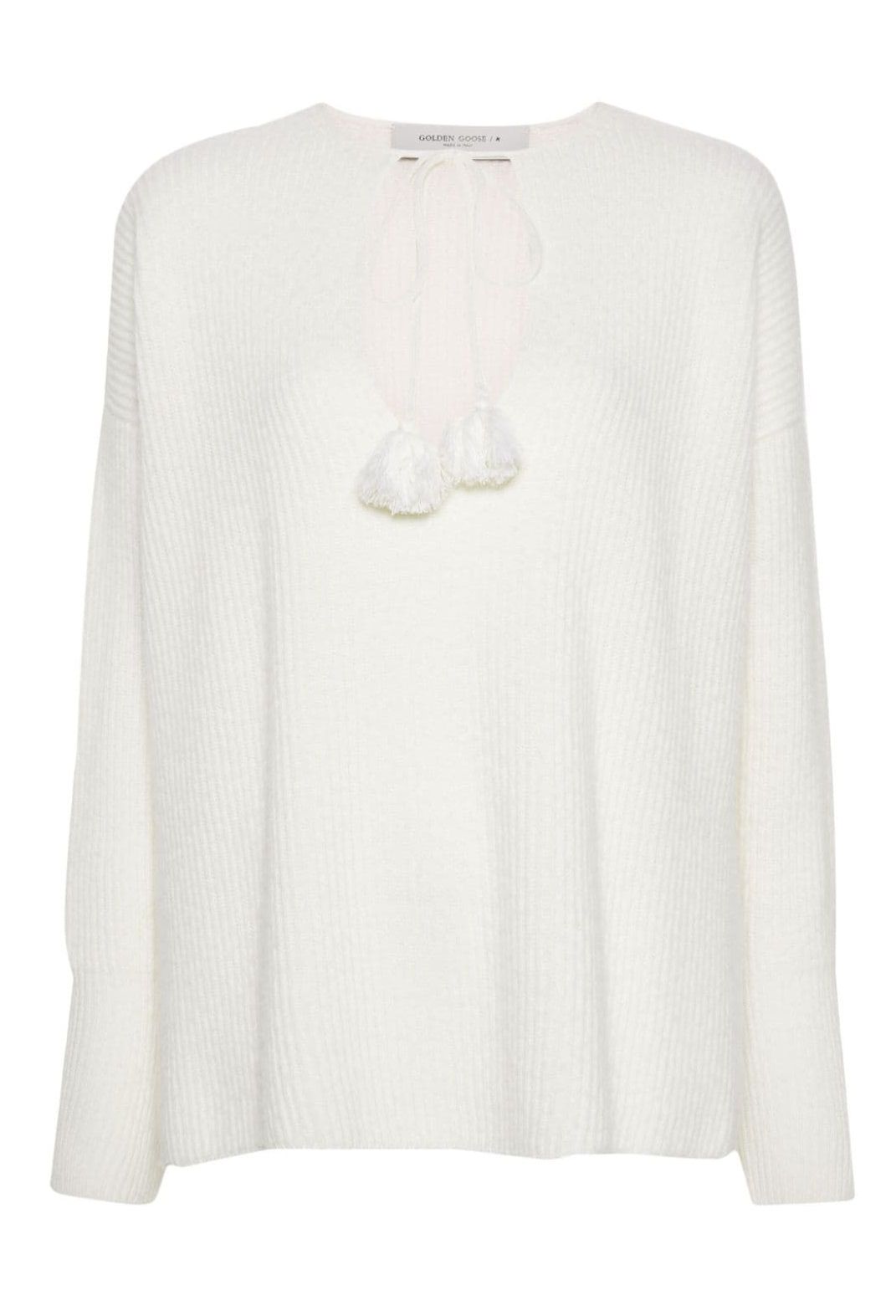 Golden Goose DB Sweater for woman Stay cozy and stylish with this luxurious wool knit sweater from Golden Goose DB FW24. Perfect for the fashion-forward woman. Shop now!