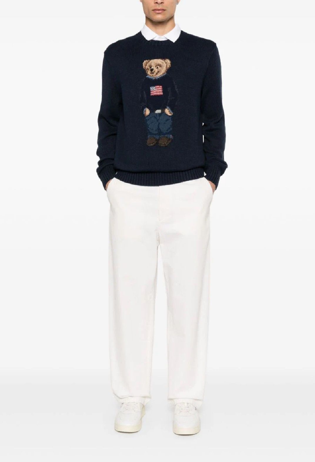 Ralph Lauren Pullover for man Stay stylish and comfortable with this Ralph Lauren knitwear for men. Made from a cotton/linen blend, perfect for the FW24 season. Shop now!