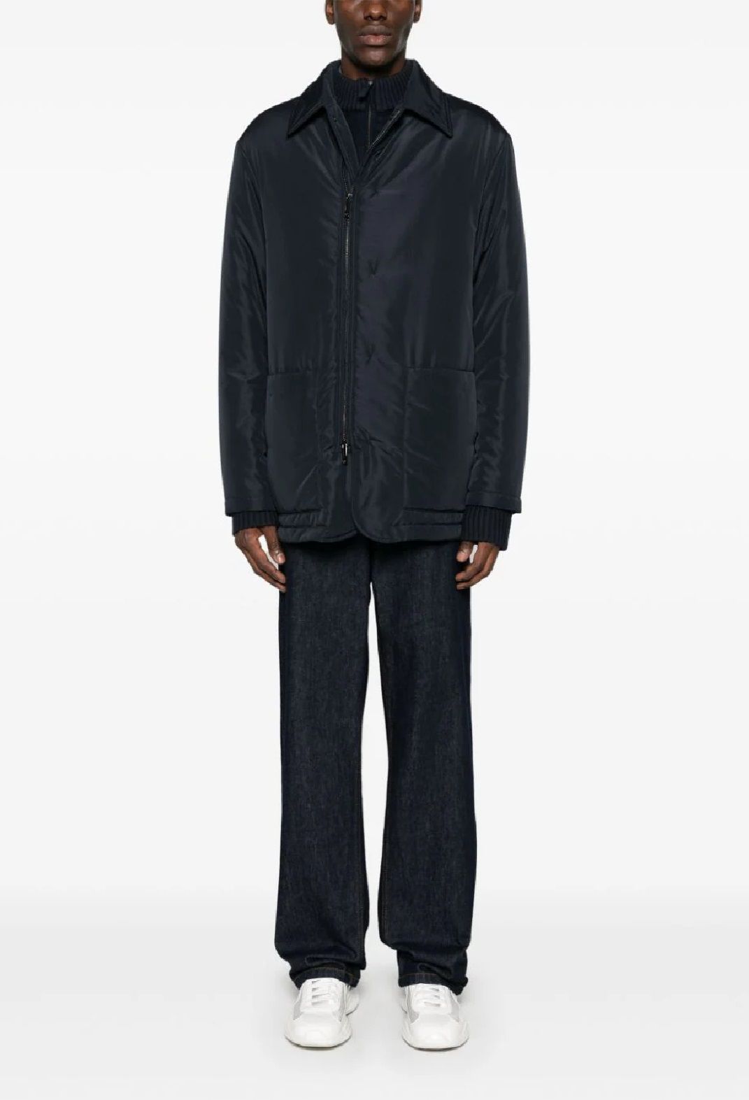 Emporio Armani CABAN Down Jacket  Stay warm and stylish this season with our Emporio Armani FW24 down jacket. Made with 100% polyester, it's the perfect addition to any man's wardrobe. Shop now in our clothing - down jackets category.