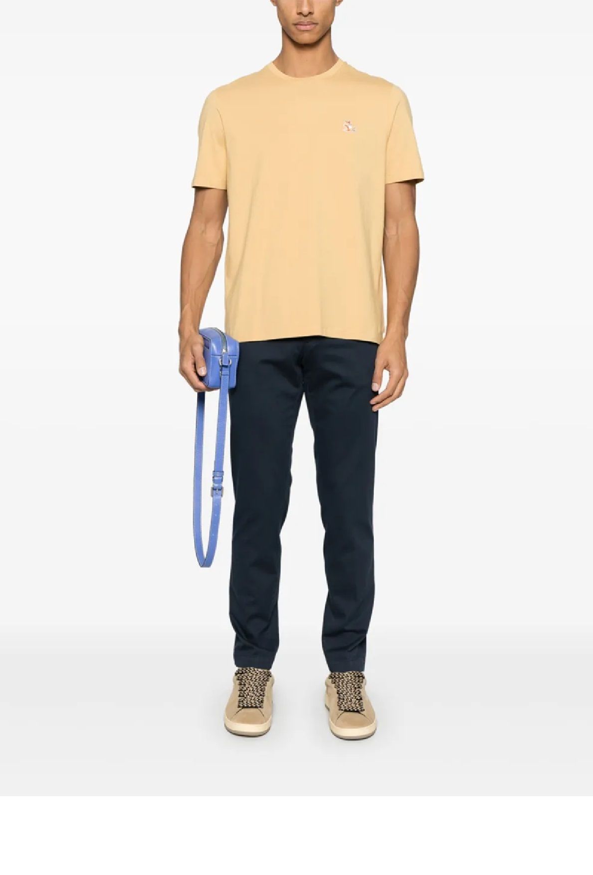 MAISON KITSUNE' Men's T-Shirt  CHILLAX FOX PATCH REGULAR T-SHIRT