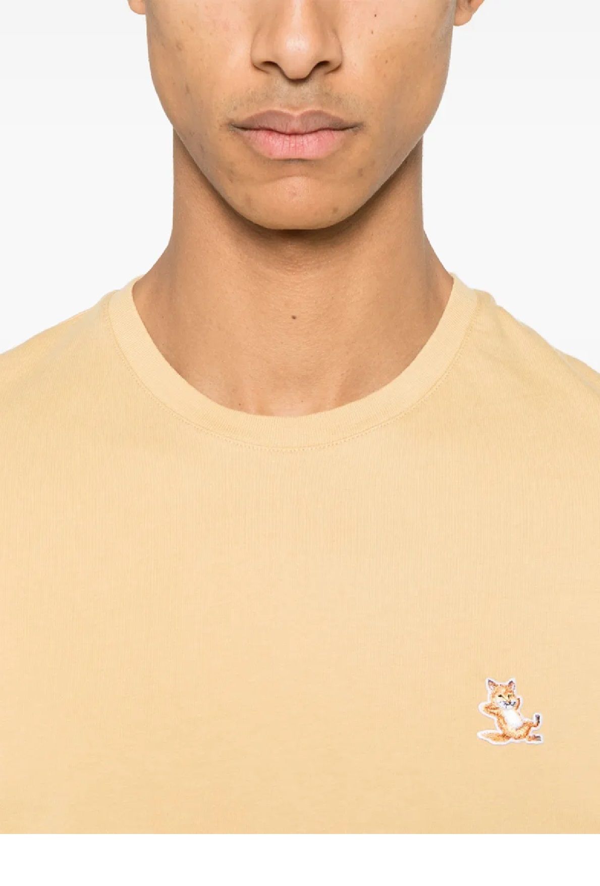 MAISON KITSUNE' Men's T-Shirt  CHILLAX FOX PATCH REGULAR T-SHIRT