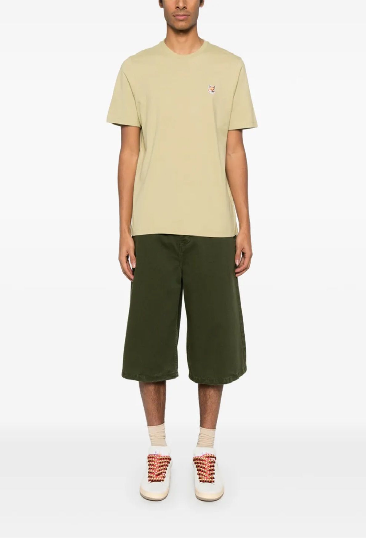 MAISON KITSUNE' FOX HEAD T-SHIRT  FOX HEAD PATCH REGULAR T-SHIRT