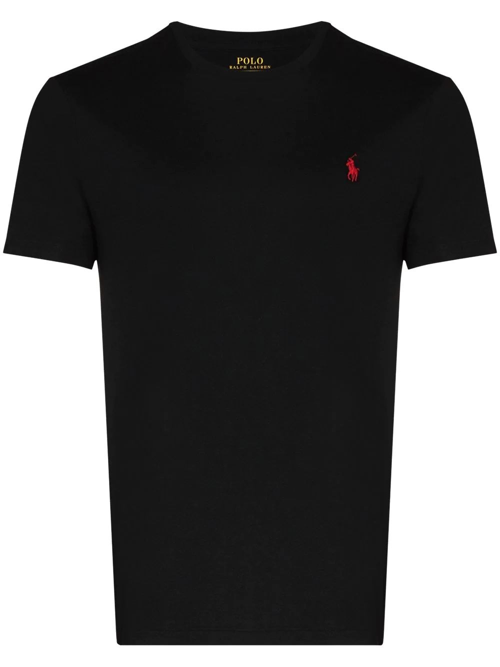 Men's Black Ralph Lauren T-Shirt  Men's black t-shirt by Ralph Lauren. Slim fit, 100% CO, round neck, short sleeves. Embroidered logo.