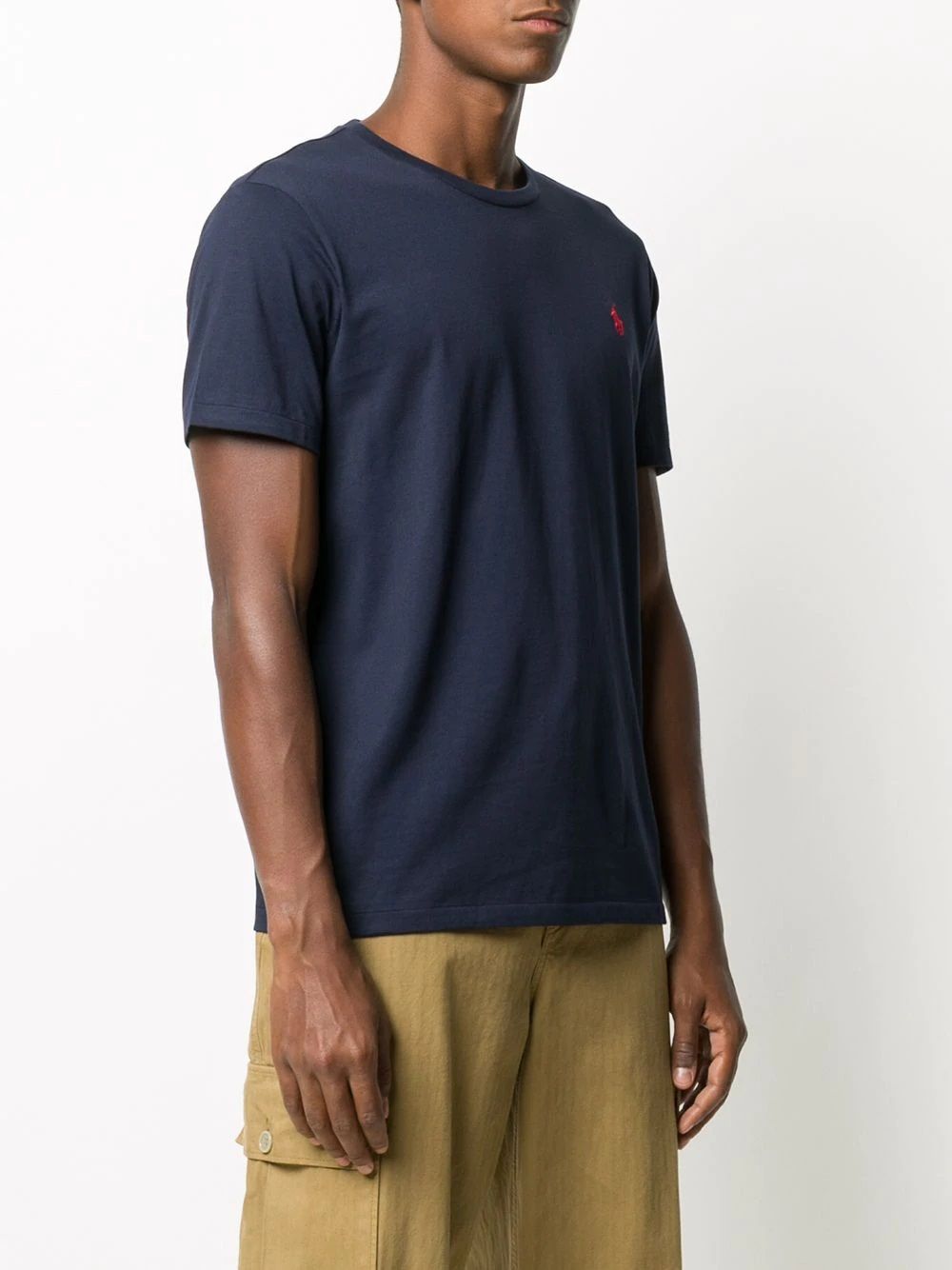 Men's Ralph Lauren T-Shirt Men's Ralph Lauren T-Shirt: blue, 100% CO. Round neck, logo embroidered, slim fit.