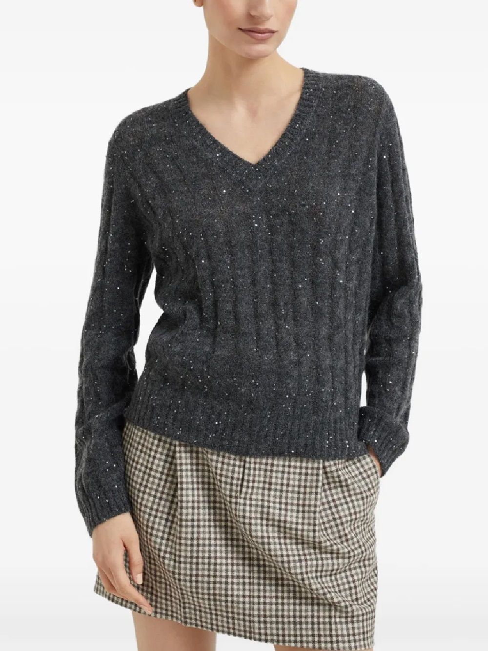 BRUNELLO CUCINELLI KNITWEAR for woman SCOLLO V M/L