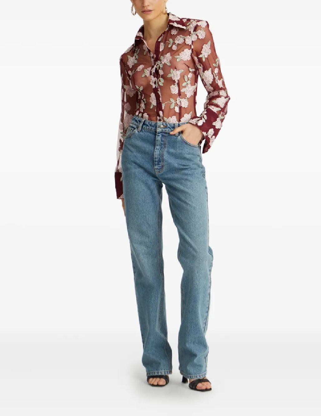 ROTATE SHIRT for woman MESH FITTED SHIRT