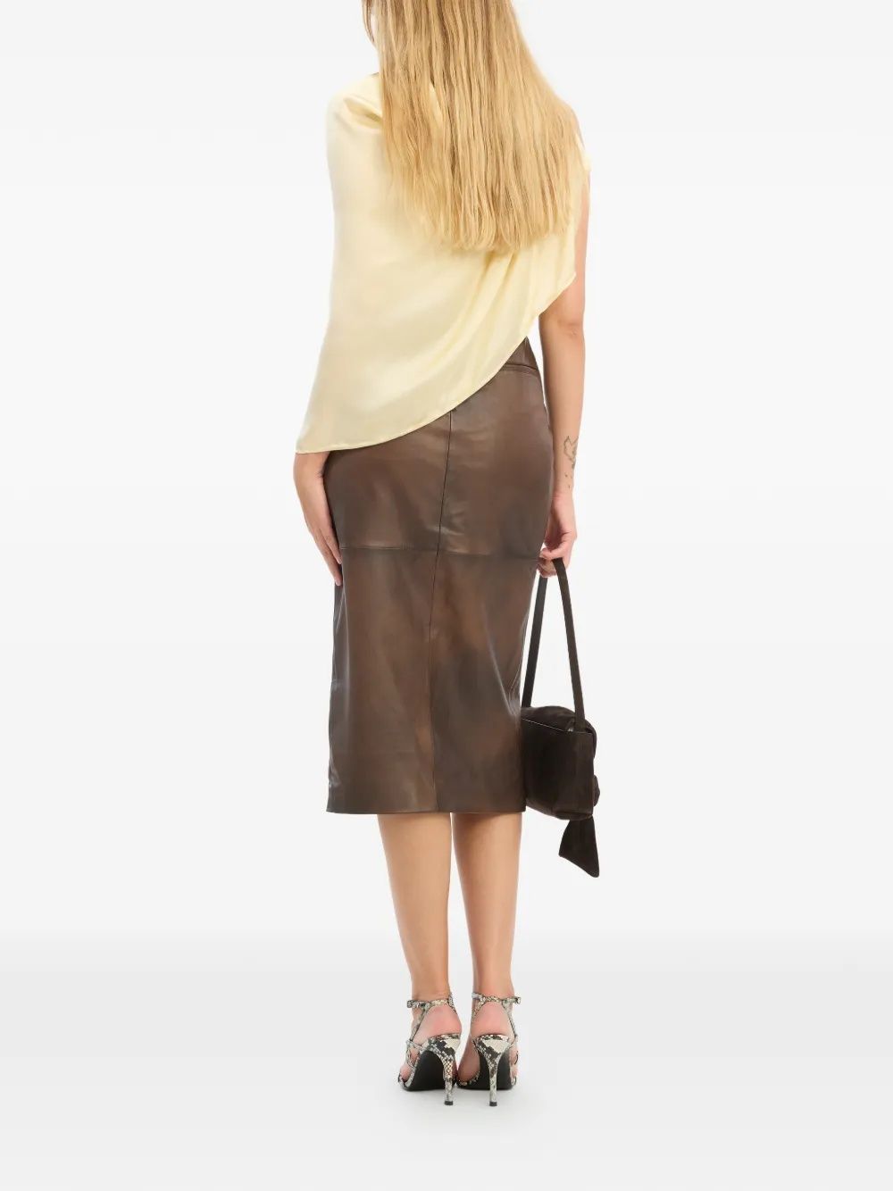 LEATHER MIDI PENCIL SKIRT LEATHER MIDI PENCIL SKIRT