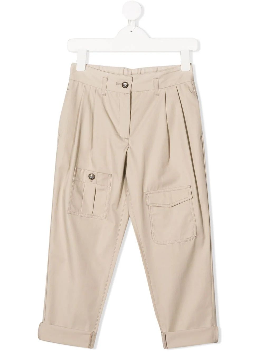 Girls' Dolce & Gabbana Kids Trousers Girls' Dolce & Gabbana Kids trousers with high waist, straight leg fit & cuffed hem in 100% CO.