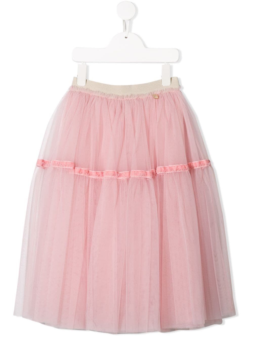 Simonetta Kids Pink Skirt with Tulle for girl  Adorable pink skirt with tulle from SIMONETTA KIDS for girls. Elastic waist, 100% PA.