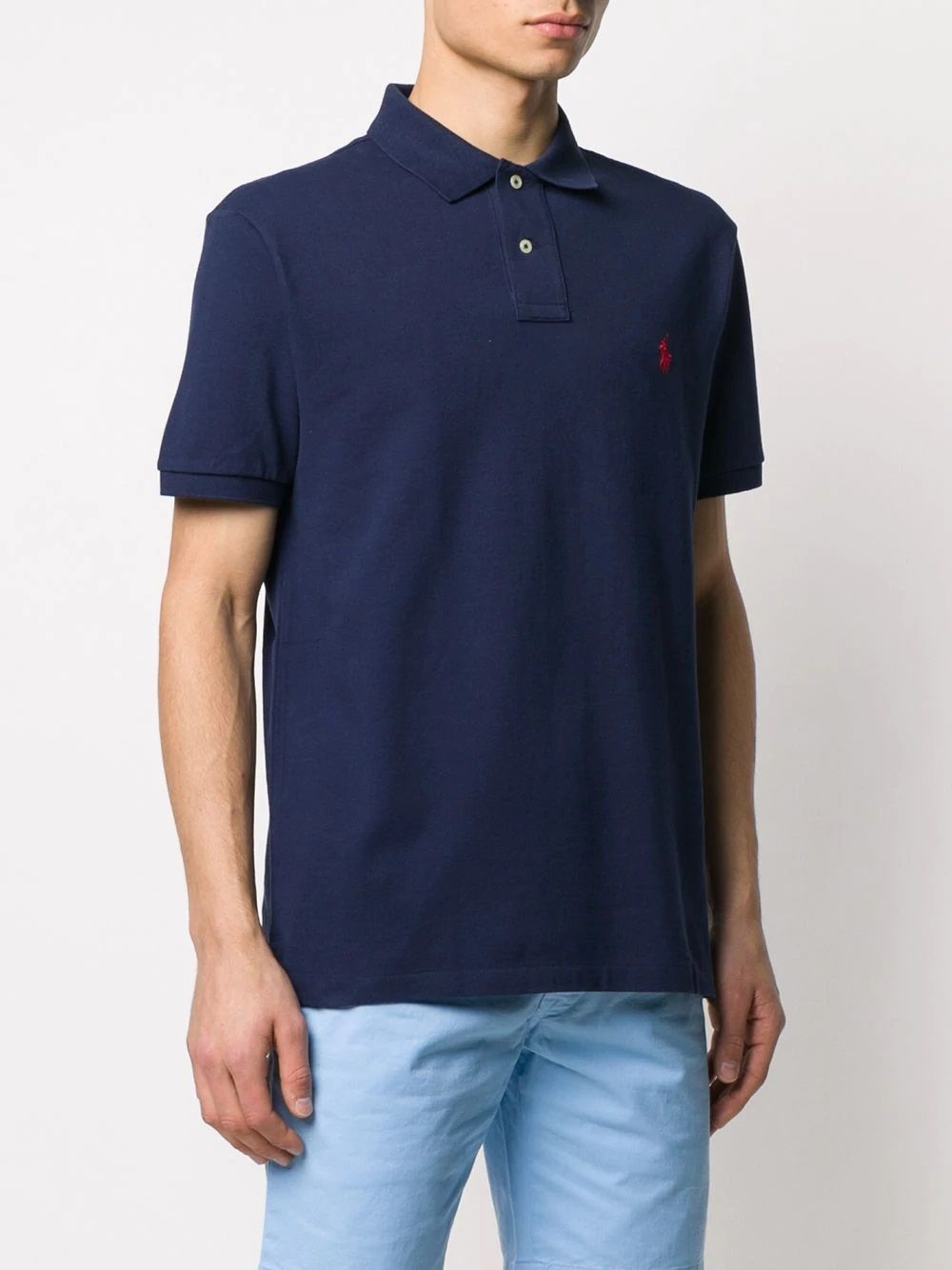 Men's Ralph Lauren Slim Fit polo Shirt Men's slim fit polo shirt from Ralph Lauren. 100% CO, blue, logo embroidered.