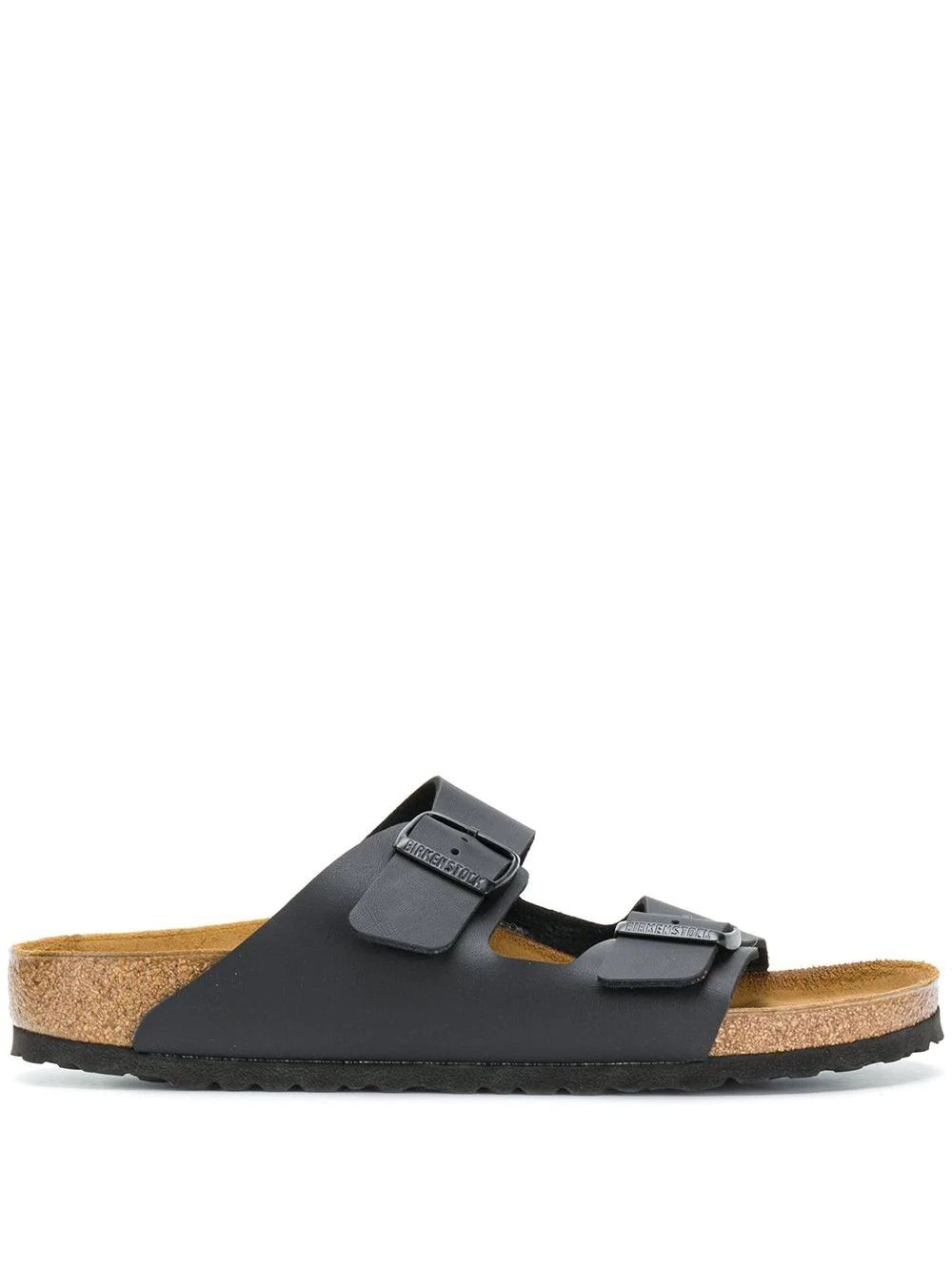 Birkenstock Arizona sandali Eleganti sandali Birkenstock Arizona in pelle nera con fibbia per una calzata confortevole.