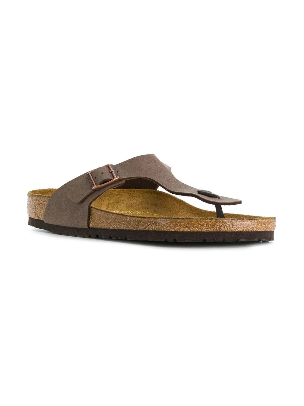 Birkenstock Gizeh Mocca Slides  Stylish and comfortable Birkenstock slides and thong sandals in mocca leather.