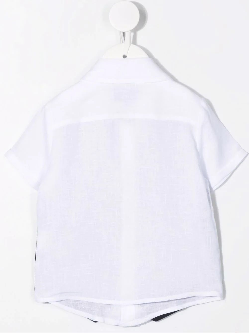 FAY KIDS SHIRT+GILET for Boys Shop Fay Kids Shirt+Gilet for Boys: short sleeves, pointed collar, logo embroidered chest, white & blue colors. 100% LI, 97% CO, 3% EA.