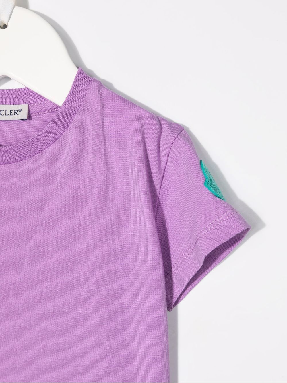 Girl Moncler Kids T-Shirt - 95% CO 5% EA Girl's Moncler Kids T-shirt: short sleeves, 95% CO 5% EA, jersey with logo on chest.