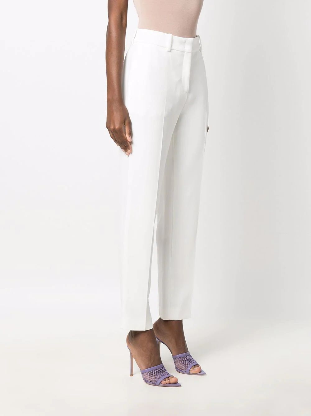 Women's White Slim-Fit Trousers by Ermanno Scervino Slim-fit trousers in white for women by Ermanno Scervino. 51% AC, 49% VI.