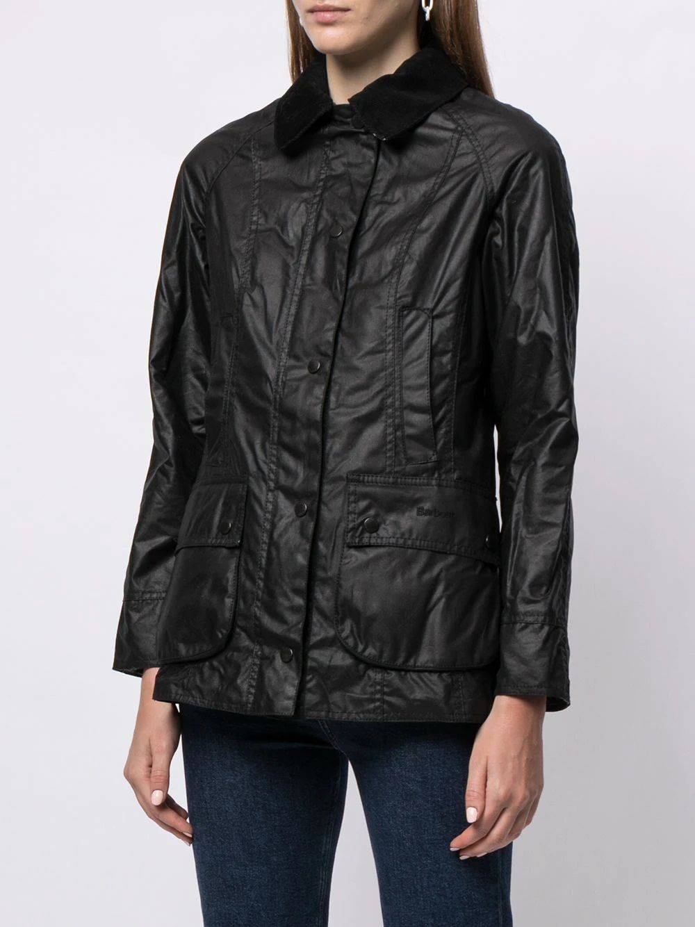 Women's BARBOUR Black Down Jacket  Stay warm & stylish with Barbour's black down jacket. 100% CO for superior comfort.