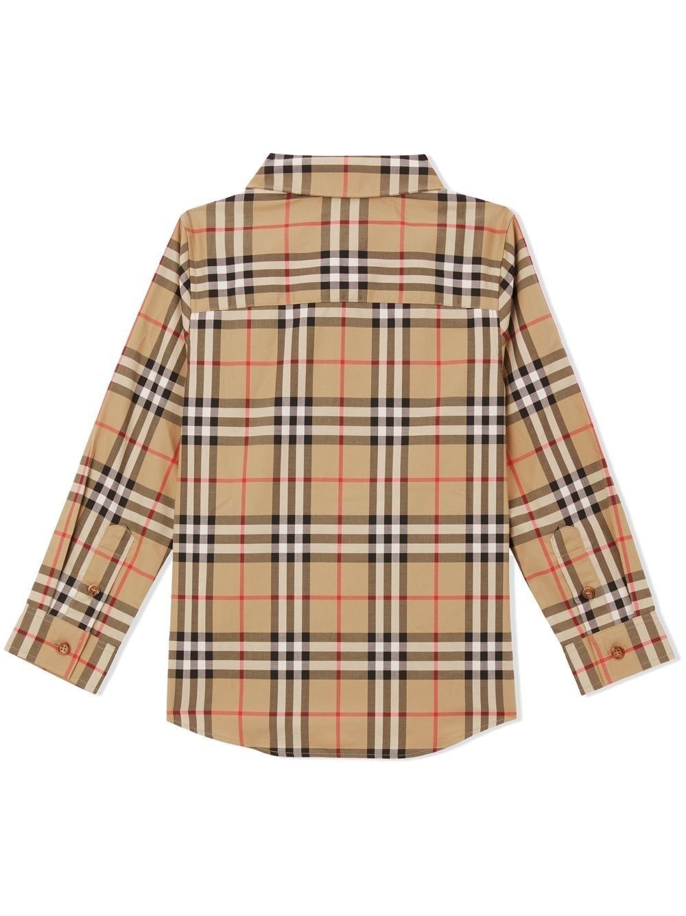 Burberry Kids Shirt  Stylish beige Burberry Kids shirt with long sleeves, buttons and classic collar. Perfect for any occasion.
