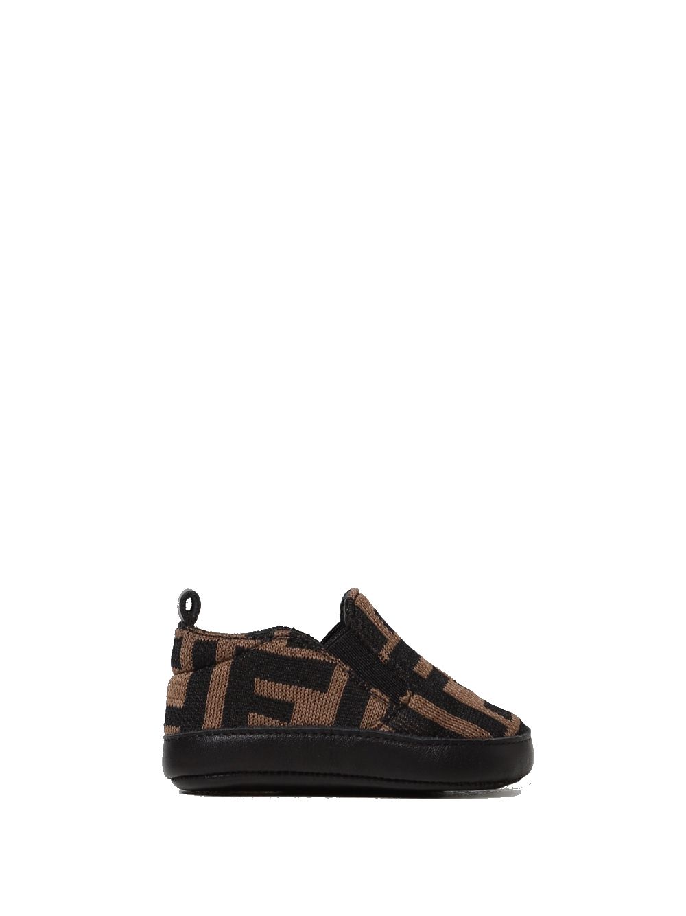 FENDI KIDS FF Logo Slip-On Effortlessly stylish FENDI KIDS slip-ons with all-over FF logo in tobacco. Perfect for your little girl's shoe collection. 100% PL material.