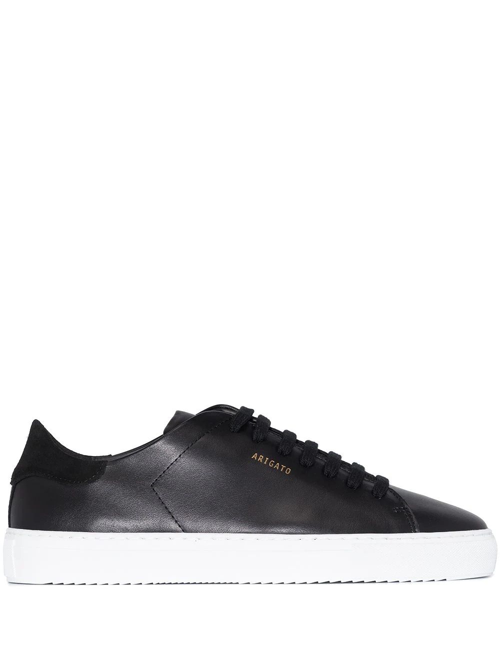 AXEL ARIGATO CLEAN 90 Women's Sneakers Upgrade your shoe game with these sleek leather sneakers from Axel Arigato. Featuring a lace closure and round toe, these black sneakers are a must-have for any fashion-forward woman. Made with 100% leather for durability and style.