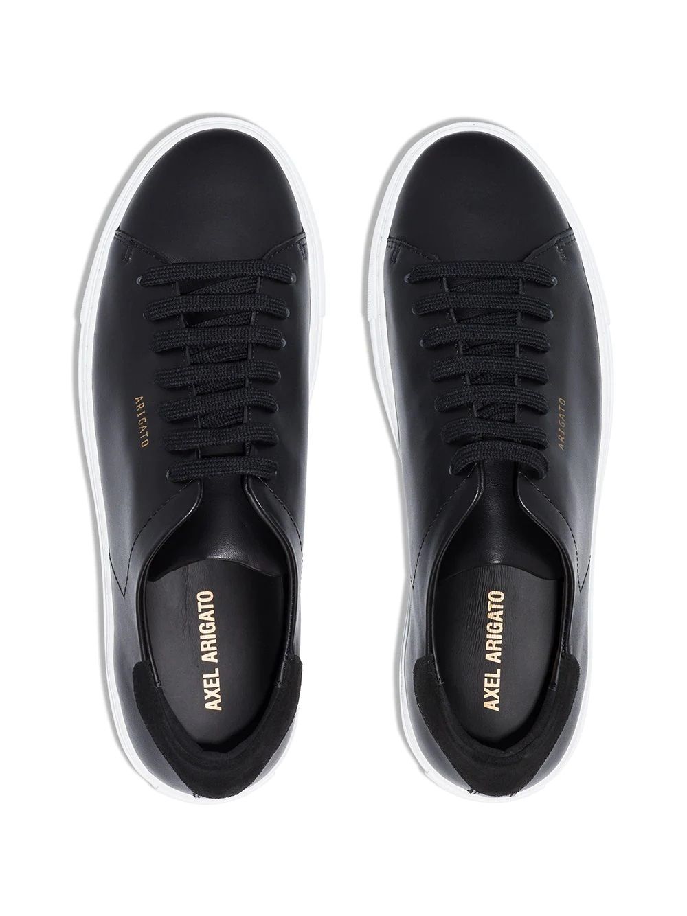 AXEL ARIGATO CLEAN 90 Women's Sneakers Upgrade your shoe game with these sleek leather sneakers from Axel Arigato. Featuring a lace closure and round toe, these black sneakers are a must-have for any fashion-forward woman. Made with 100% leather for durability and style.