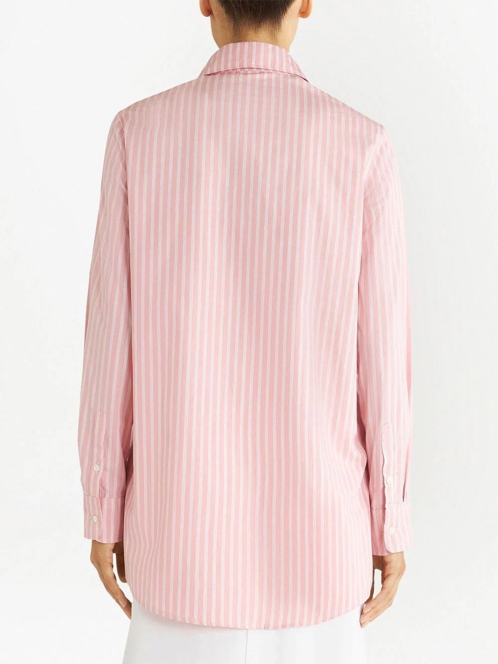 Women's Pink ETRO Striped Shirt Elevate your wardrobe with this pink striped ETRO shirt crafted from 100% CO.