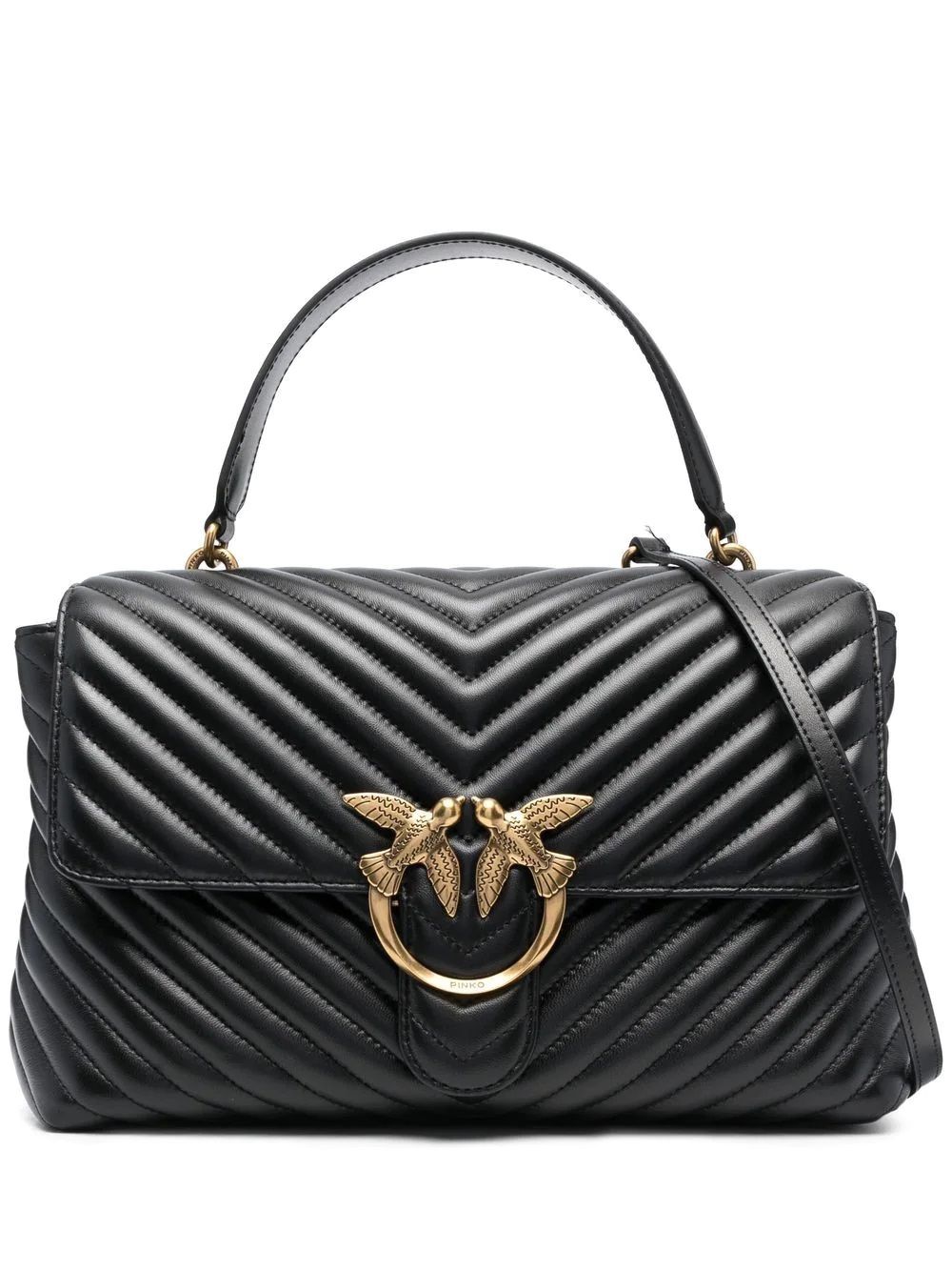 PINKO LOVE LADY PUFF BIG - Borsa a tracolla nera Elegante e chic, questa borsa a tracolla PINKO in pelle nera è l'accessorio perfetto per il guardaroba di ogni donna. Con una chiusura frontale e il dettaglio del battente, emana eleganza e raffinatezza. 100% PELLE DI VITELLO. Acquista ora.