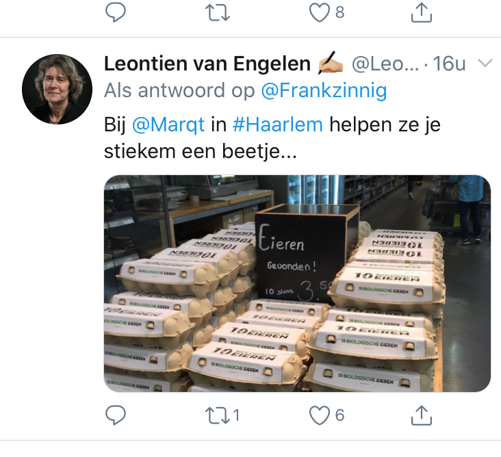 Twitter eieren zoeken marqt pasen