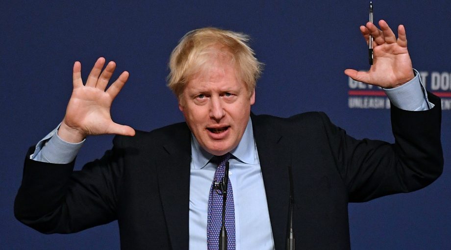 Boris Johnson handen lucht