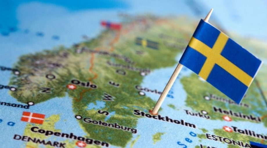 Zweden vlaggetje landkaart