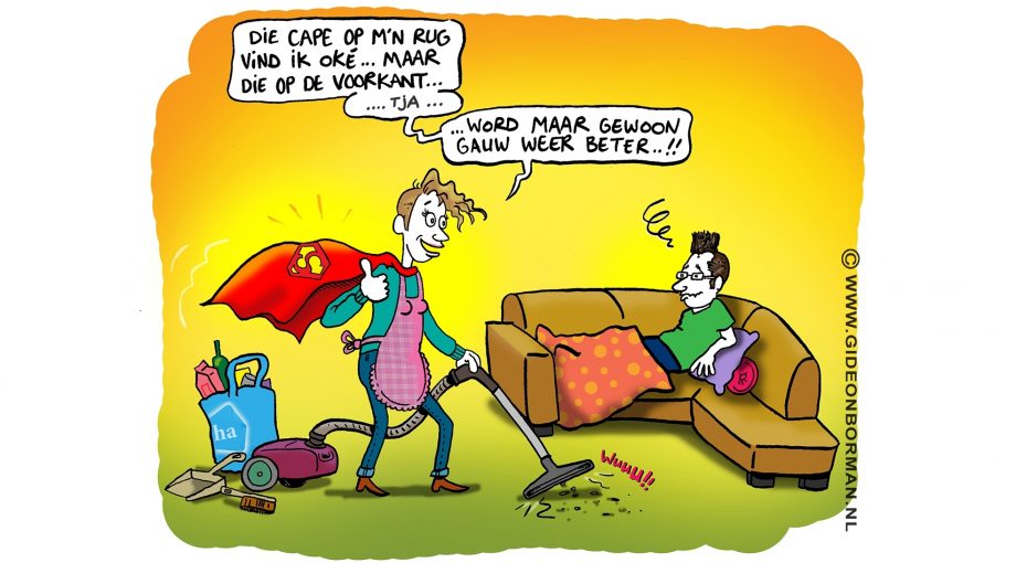 Cartoon gideon borman sterke vrouw