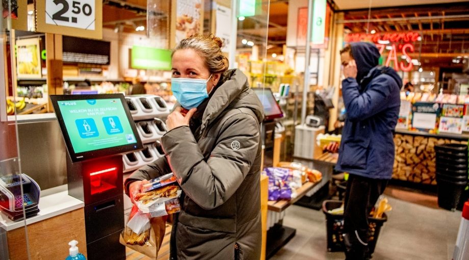 Supermarkt mondkapje mondmasker