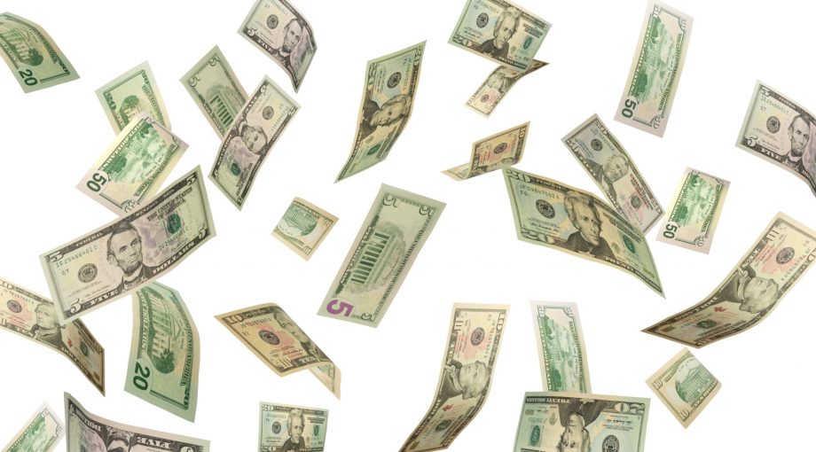 Vallend geld dollars succes