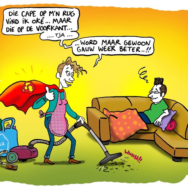Cartoon gideon borman sterke vrouw