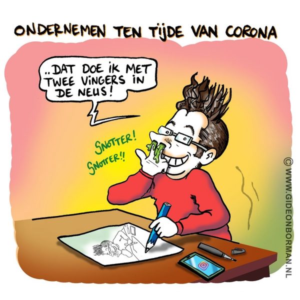 Cartoon gideonborman corona zzp