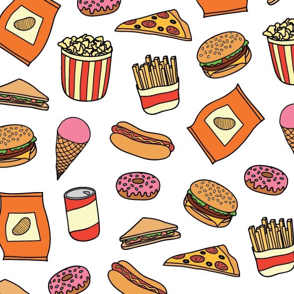 Junkfood hamburgers ijs food