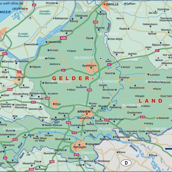 Kaart provincie gelderland