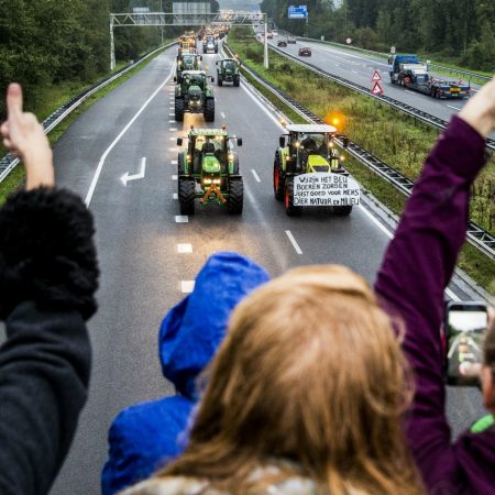 Boeren protest actie tractor