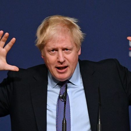 Boris Johnson handen lucht